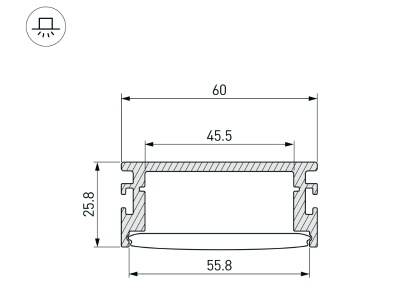 Профиль FLOOR60-H26-3000 ANOD BLACK