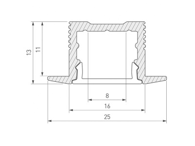 Профиль SL-SLIM-H13M-F25-2000 ANOD